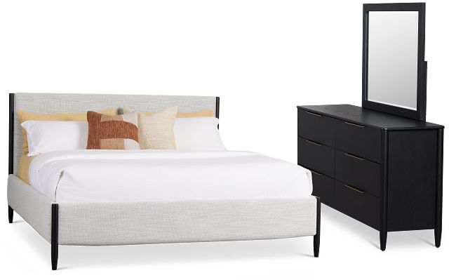 Stockton Black Uph Panel Bedroom