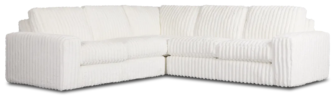 Teddy White Fabric Small Two-arm Sectional
