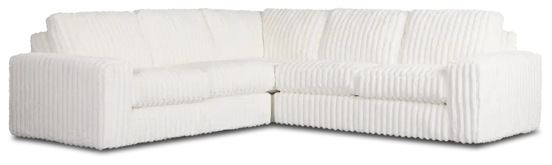 Teddy White Fabric Small Two-arm Sectional Teddy White Fabric Small Two-arm Sectional