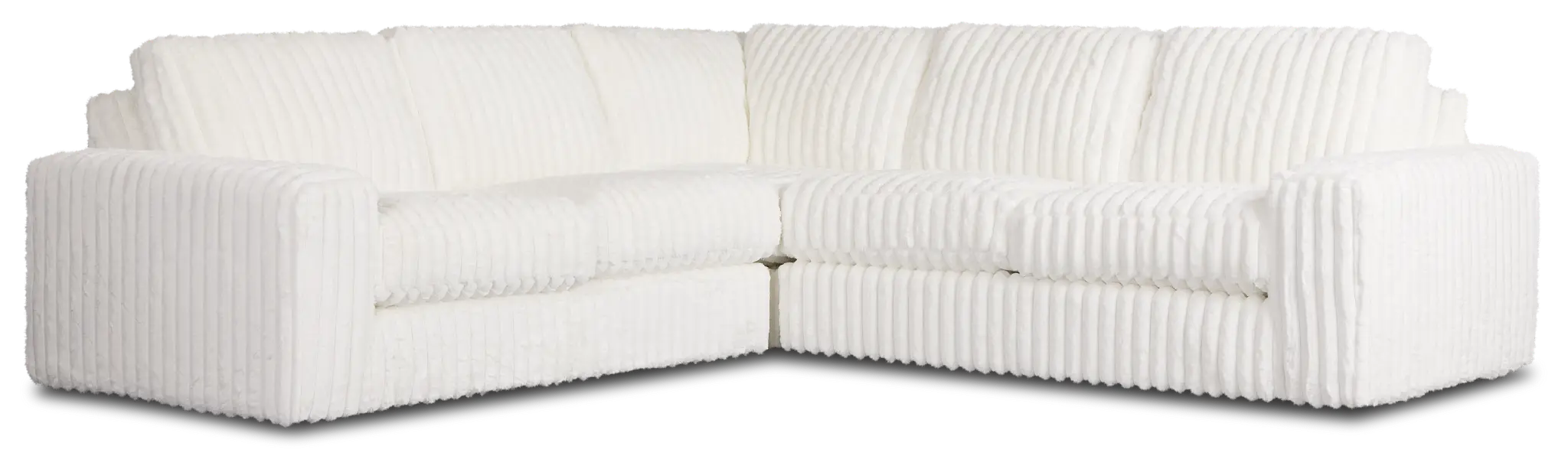 Teddy White Fabric Small Two-arm Sectional Teddy White Fabric Small Two-arm Sectional