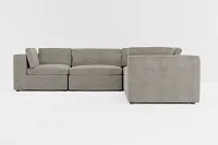 Destin Victory Gray Fabric 5-piece Modular Sectional