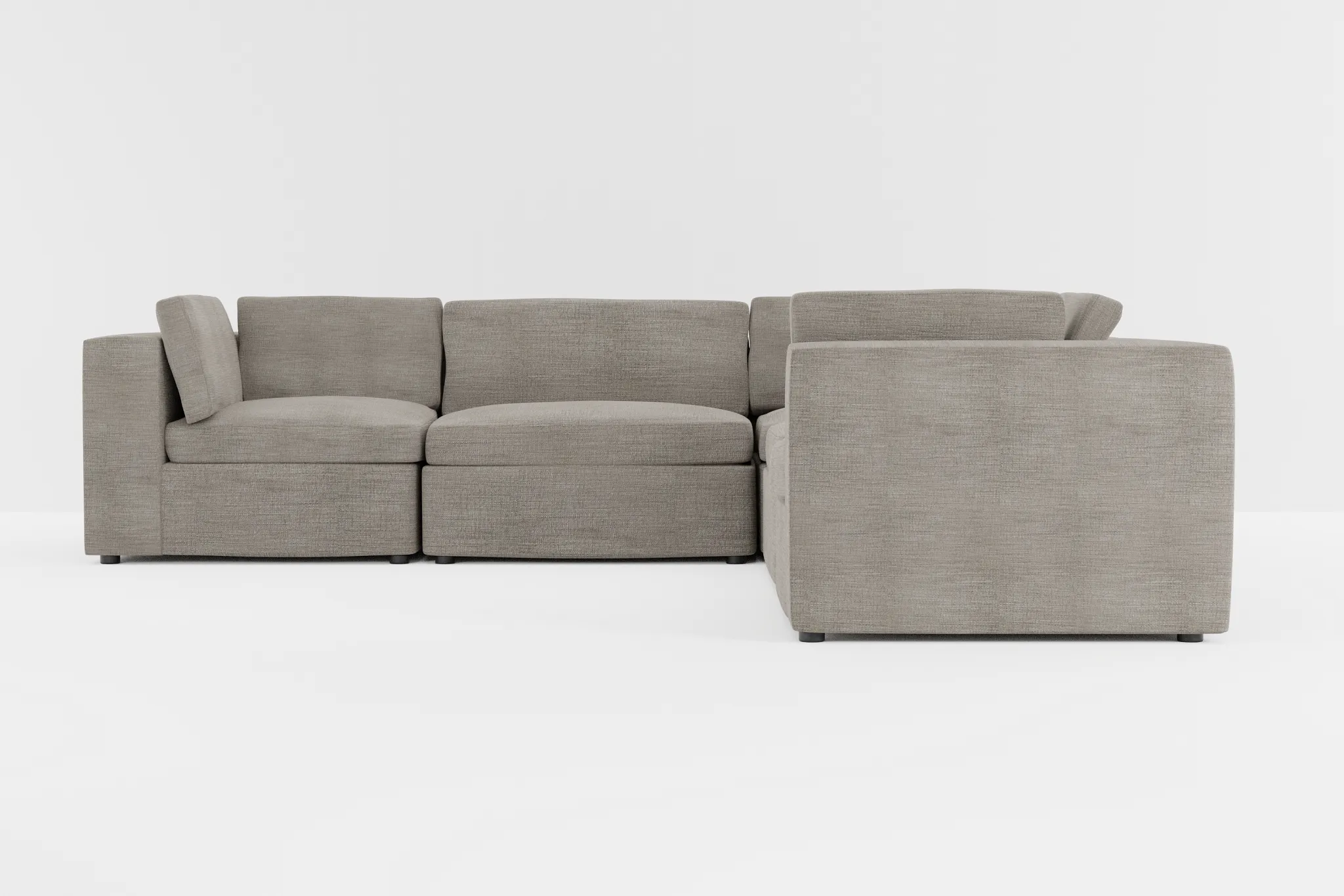 Destin Victory Gray Fabric 5-piece Modular Sectional