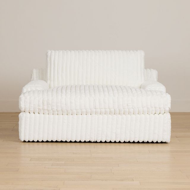 Teddy White Fabric Chaise