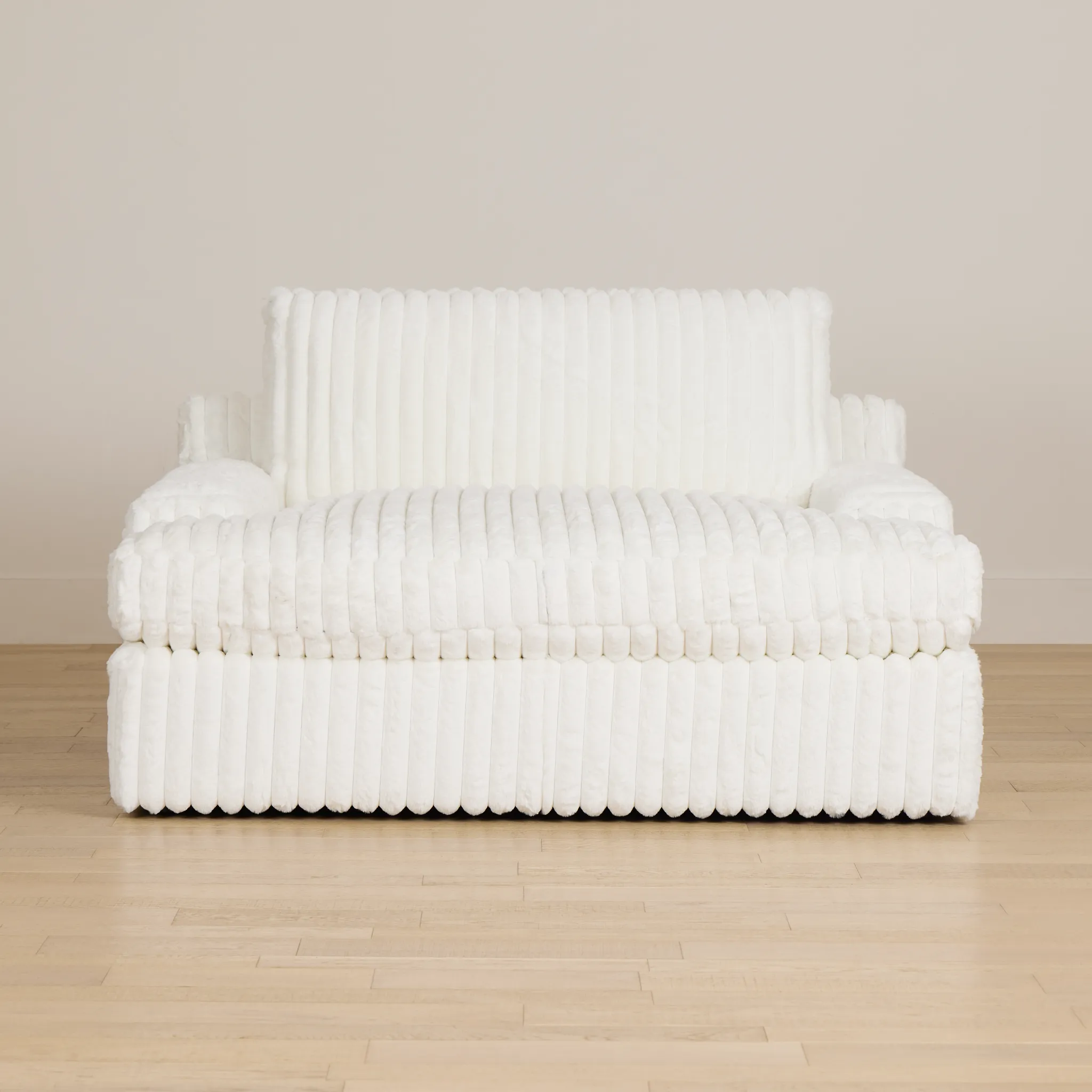 Teddy White Fabric Chaise