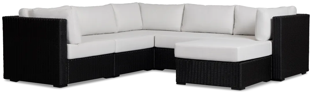 Montecito Black 6-piece Modular Sectional With Light Beige Cushion