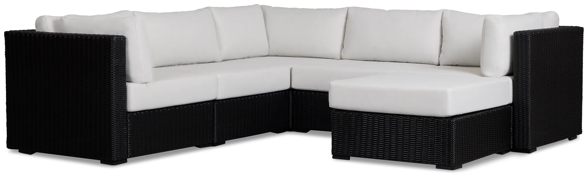 Montecito Black 6-piece Modular Sectional With Light Beige Cushion