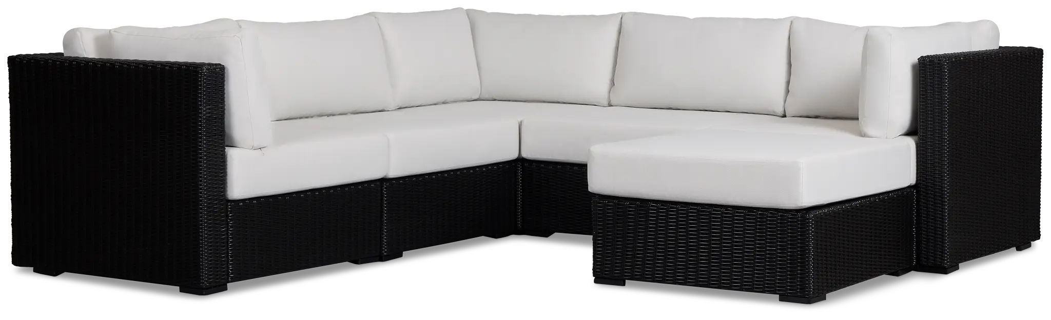 Montecito Black 6-piece Modular Sectional With Light Beige Cushion Montecito Black 6-piece Modular Sectional With Light Beige Cushion