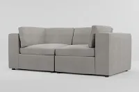 Destin Maguire Pewter Fabric 2-piece Modular Sofa