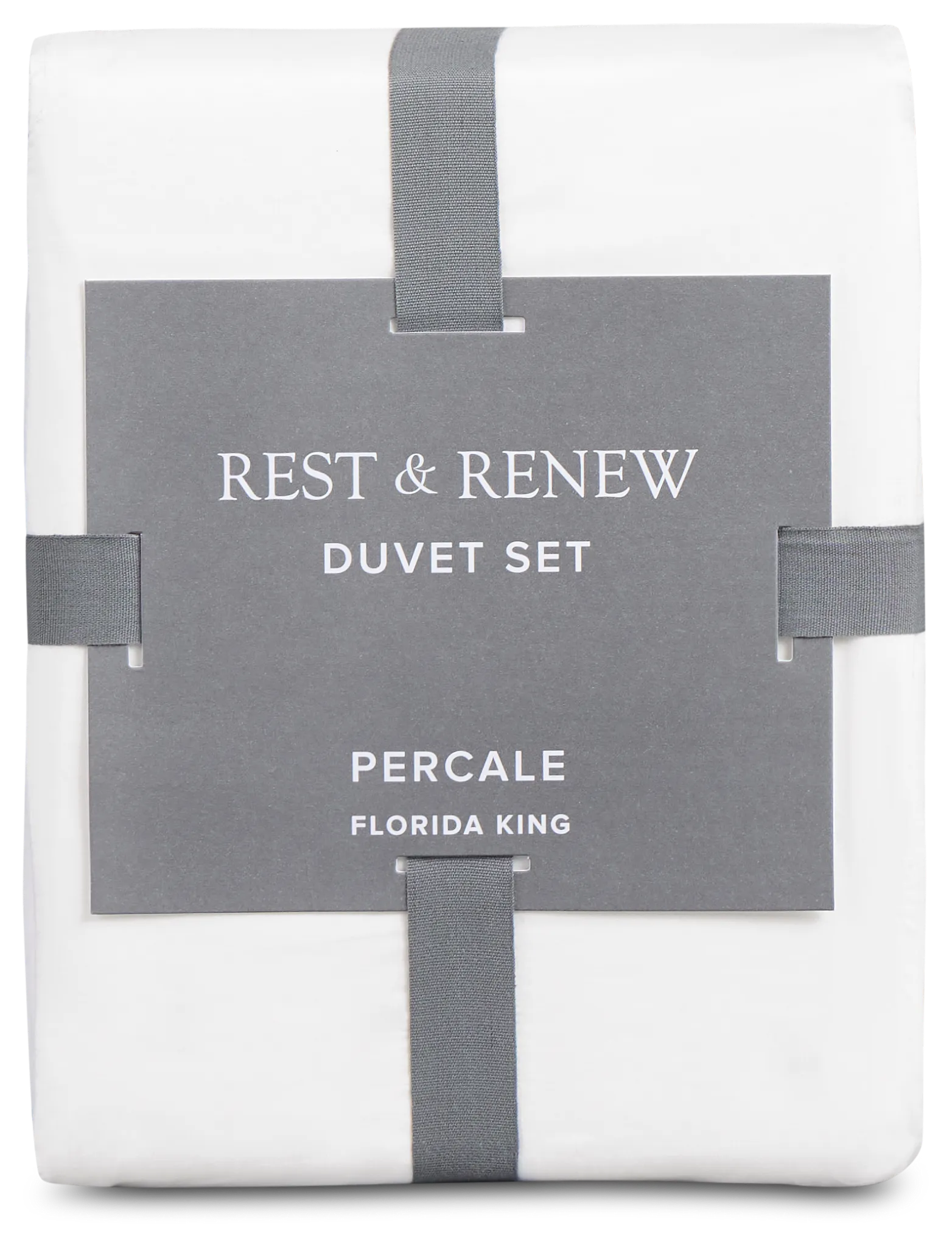 Rest & Renew Percale Cotton White 200 Thread Duvet Set
