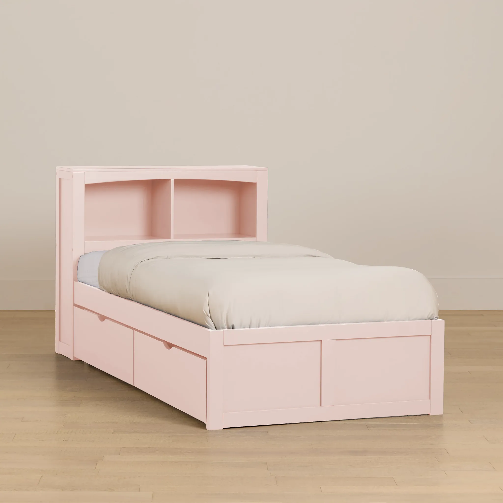 Charleston Pink Bookcase Bed With 2 Storage Drawers