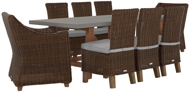 Canyon Dark Brown Gray Concrete Rectangular Table & 4 Chairs (0)