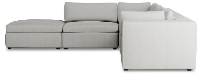 Destin Sutton Gray Fabric 5pc Bumper Sectional