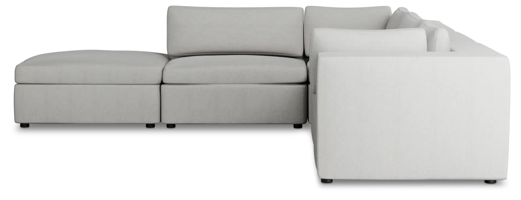 Destin Sutton Gray Fabric 5pc Bumper Sectional Destin Sutton Gray Fabric 5pc Bumper Sectional