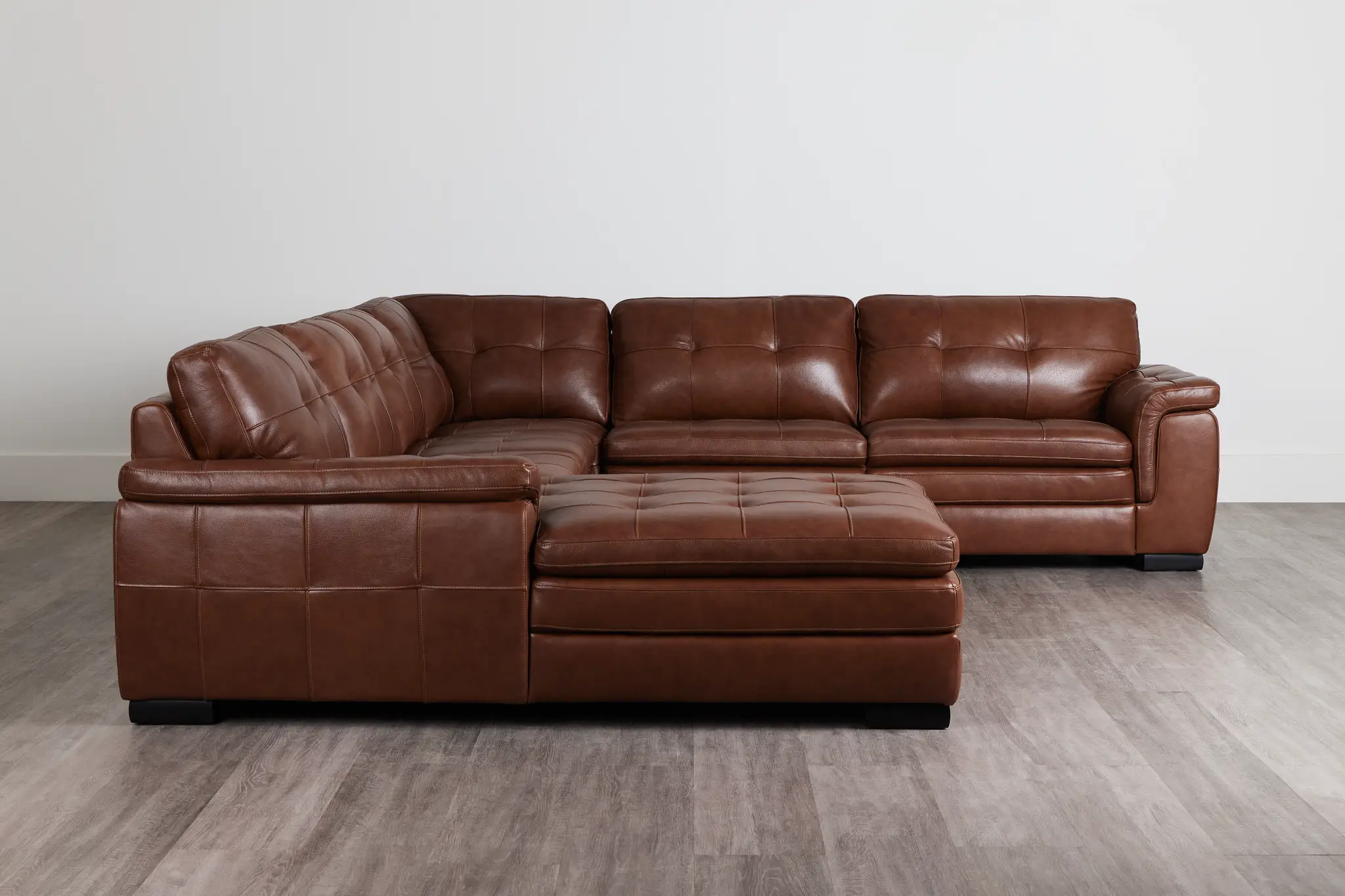 Braden Medium Brown Leather Medium Left Chaise Sectional Braden Medium Brown Leather Medium Left Chaise Sectional