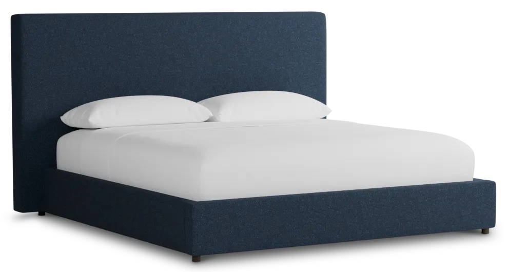 Grayton Elite Dark Blue 54" Upholstered Platform Bed