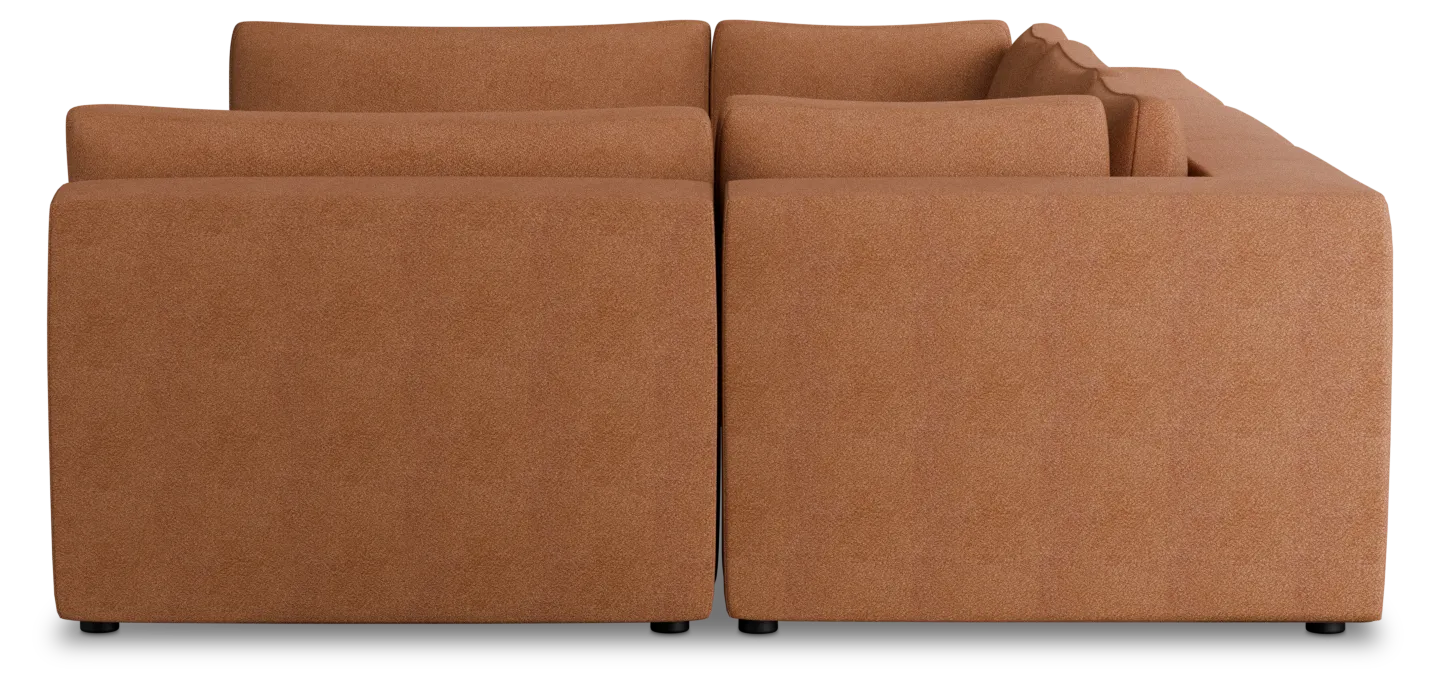 Destin Sutton Orange Fabric 6-piece Pit Sectional