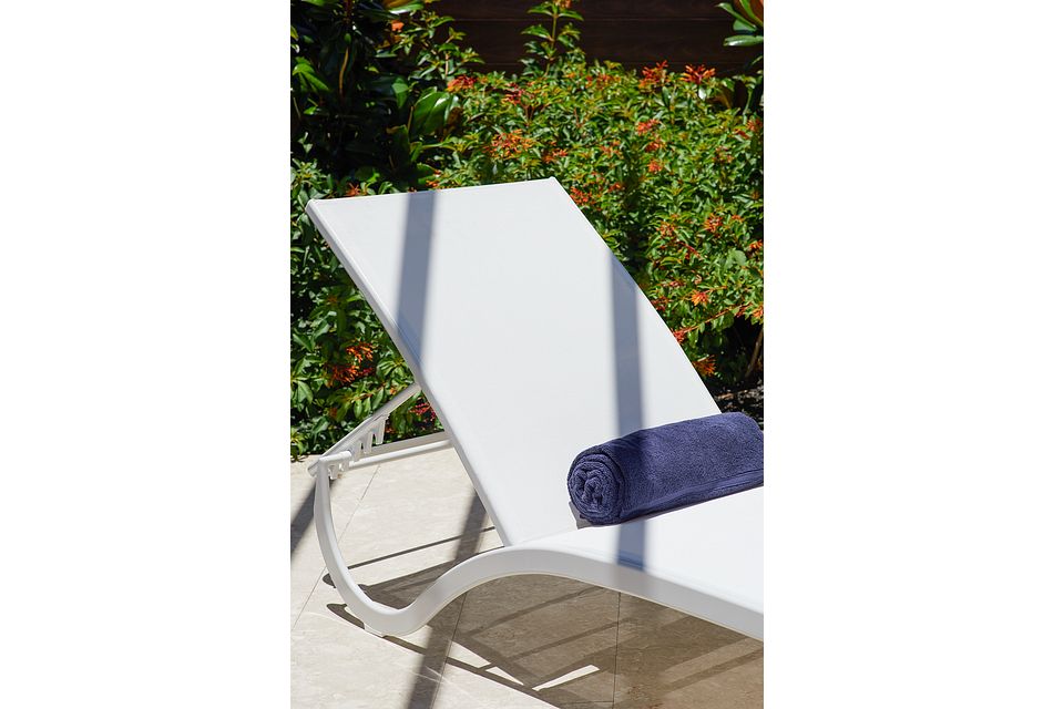Lisbon White Sling Chaise Lisbon White Sling Chaise on Living Accents Sling Folding Chaise id=15839