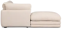 Jules Ivory Velvet 4-piece Left Facing Bumper Sectional