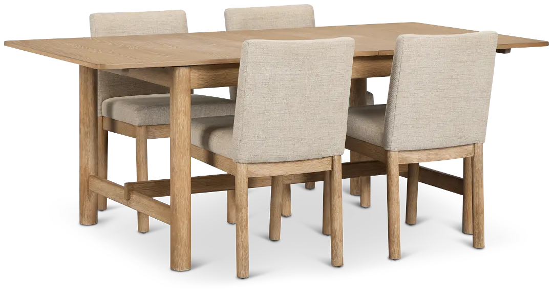 Taylor Light Tone Rect Table & 4 Upholstered Chairs Taylor Light Tone Rect Table & 4 Upholstered Chairs