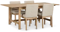 Taylor Light Tone Rect Table & 4 Upholstered Chairs