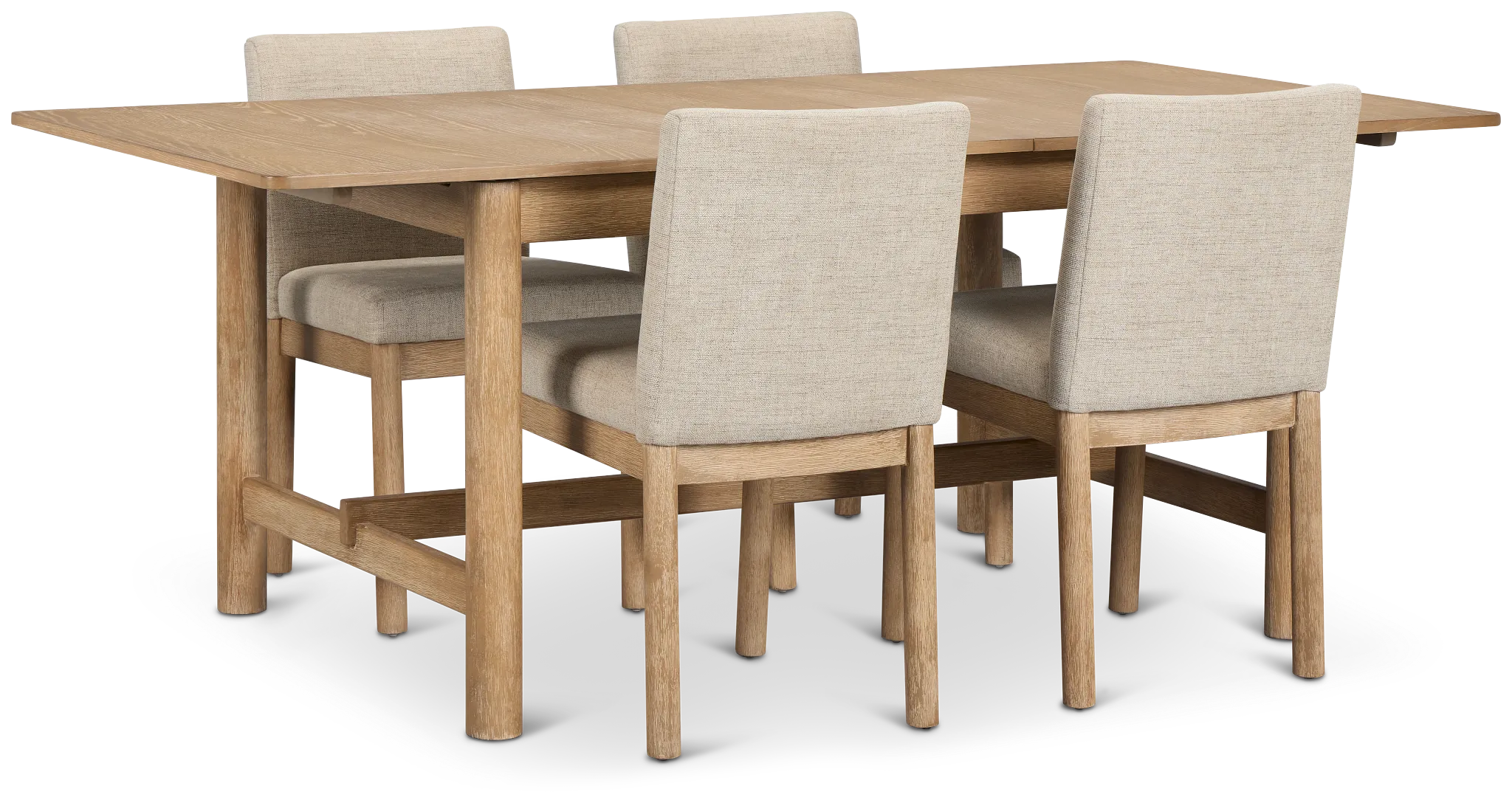 Taylor Light Tone Rect Table & 4 Upholstered Chairs