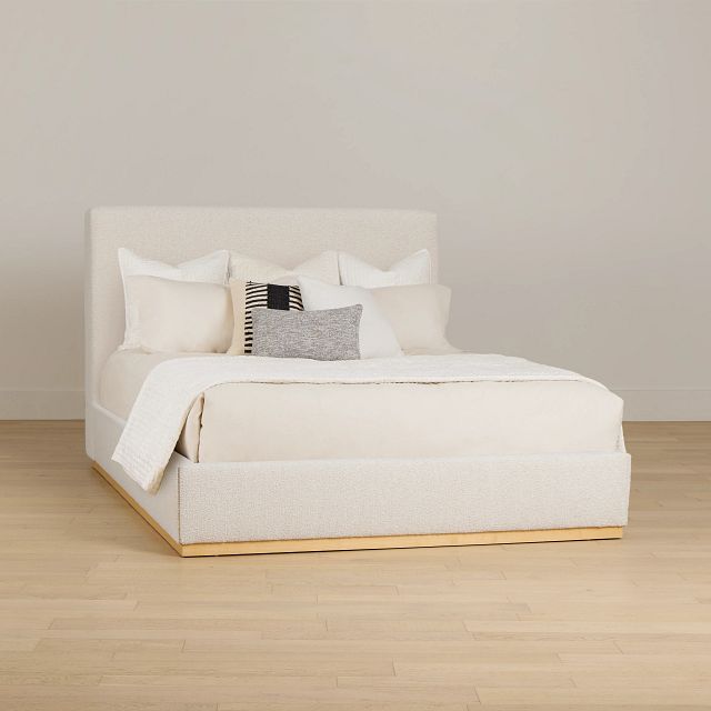 Calabasas Beige Uph Panel Bed