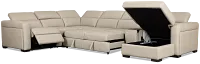 Melody Light Gray Storage Medium Right Dual Power Chaise Sleeper Sectional
