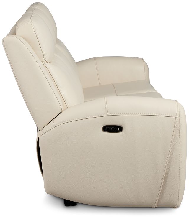Walker Ivory Lthr/vinyl Power Reclining Sofa W/ Power Headrest