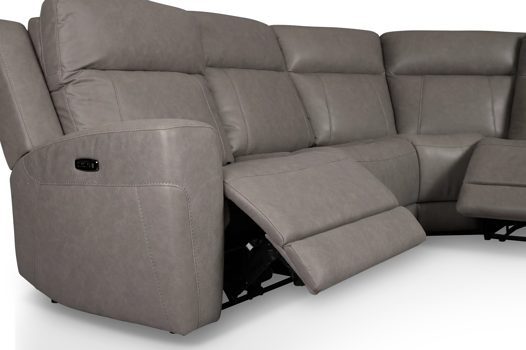 Colton Light Gray Micro Medium Triple Power 2-arm Sectional Colton Light Gray Micro Medium Triple Power 2-arm Sectional