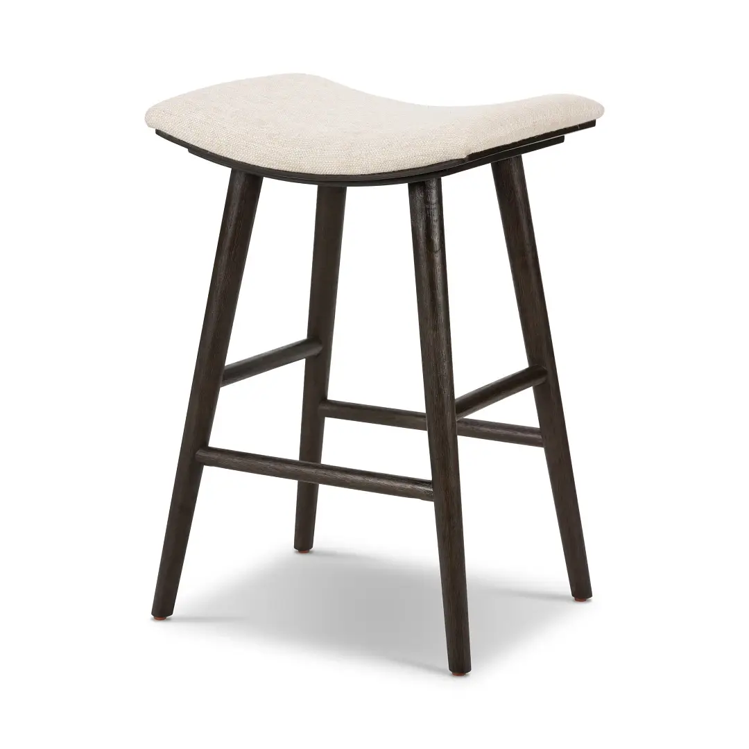 Four Hands Myles Light Beige Fabric 24" Upholstered Barstool Four Hands Myles Light Beige Fabric 24" Upholstered Barstool