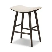 Four Hands Myles Light Beige Fabric 24" Upholstered Barstool