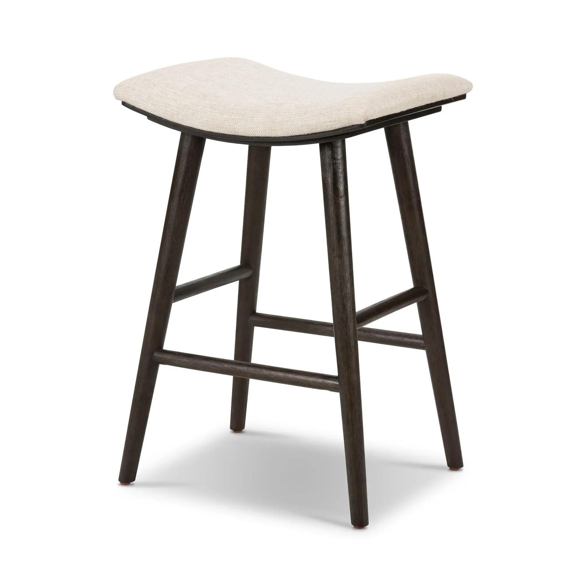 Four Hands Myles Light Beige Fabric 24" Upholstered Barstool Four Hands Myles Light Beige Fabric 24" Upholstered Barstool