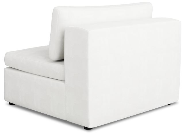 Destin Sutton White Fabric Armless Chair