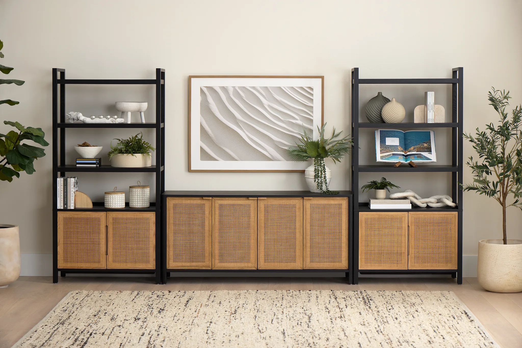 Pacific Black Woven Bookcase