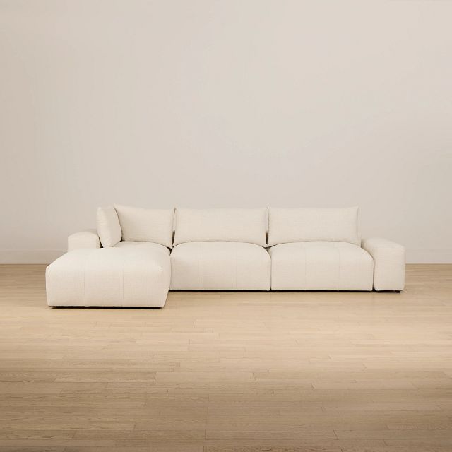 Remi Light Beige Fabric 5pc Bumper Sectional