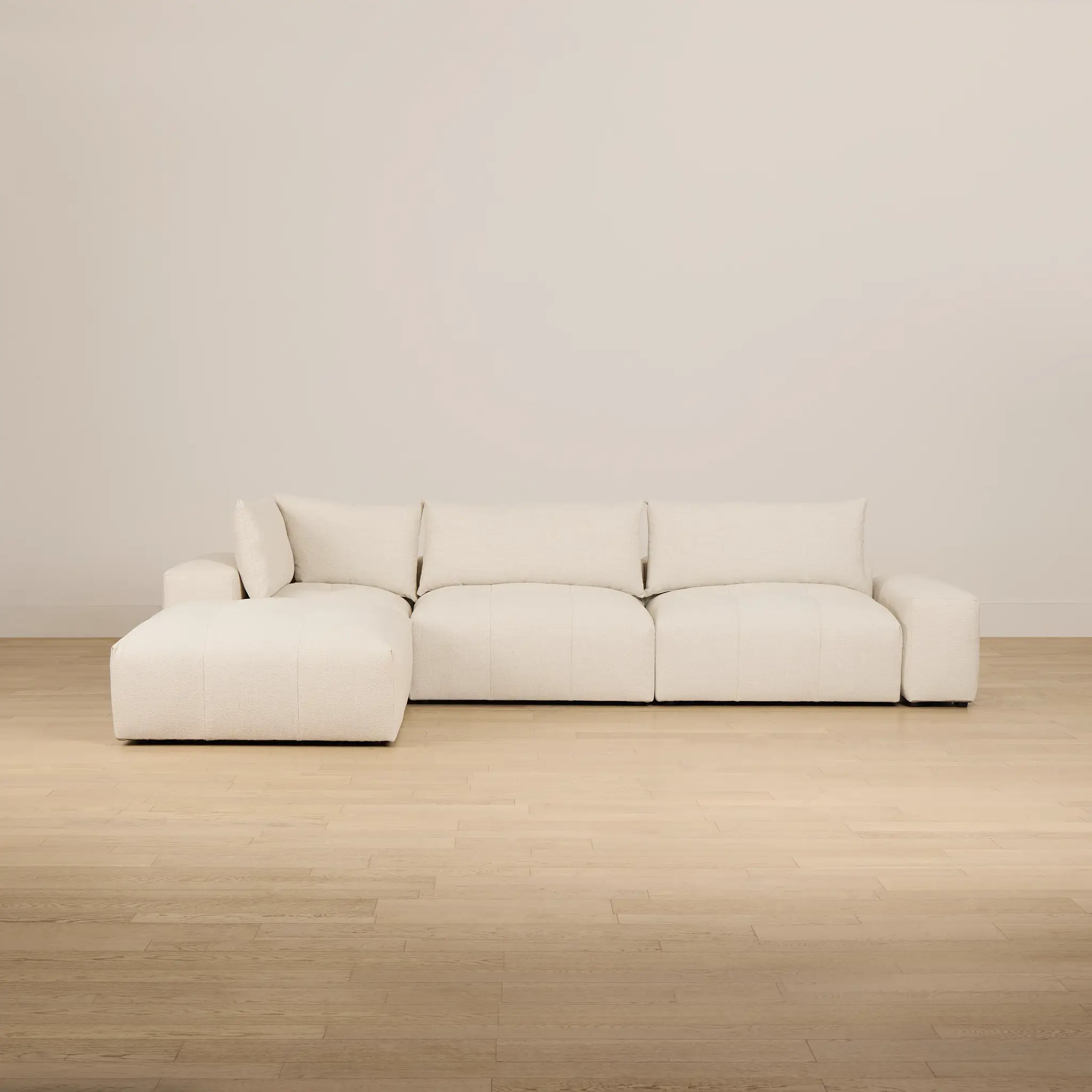 Remi Light Beige Fabric 5pc Bumper Sectional Remi Light Beige Fabric 5pc Bumper Sectional