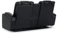 Troy Black Micro Power Reclining Console Loveseat
