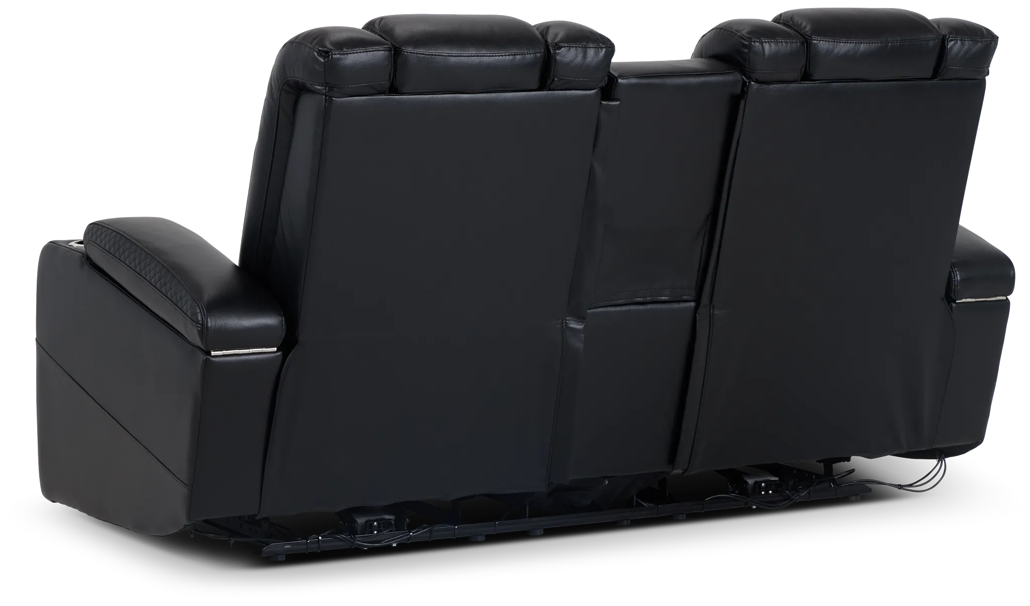 Troy Black Micro Power Reclining Console Loveseat