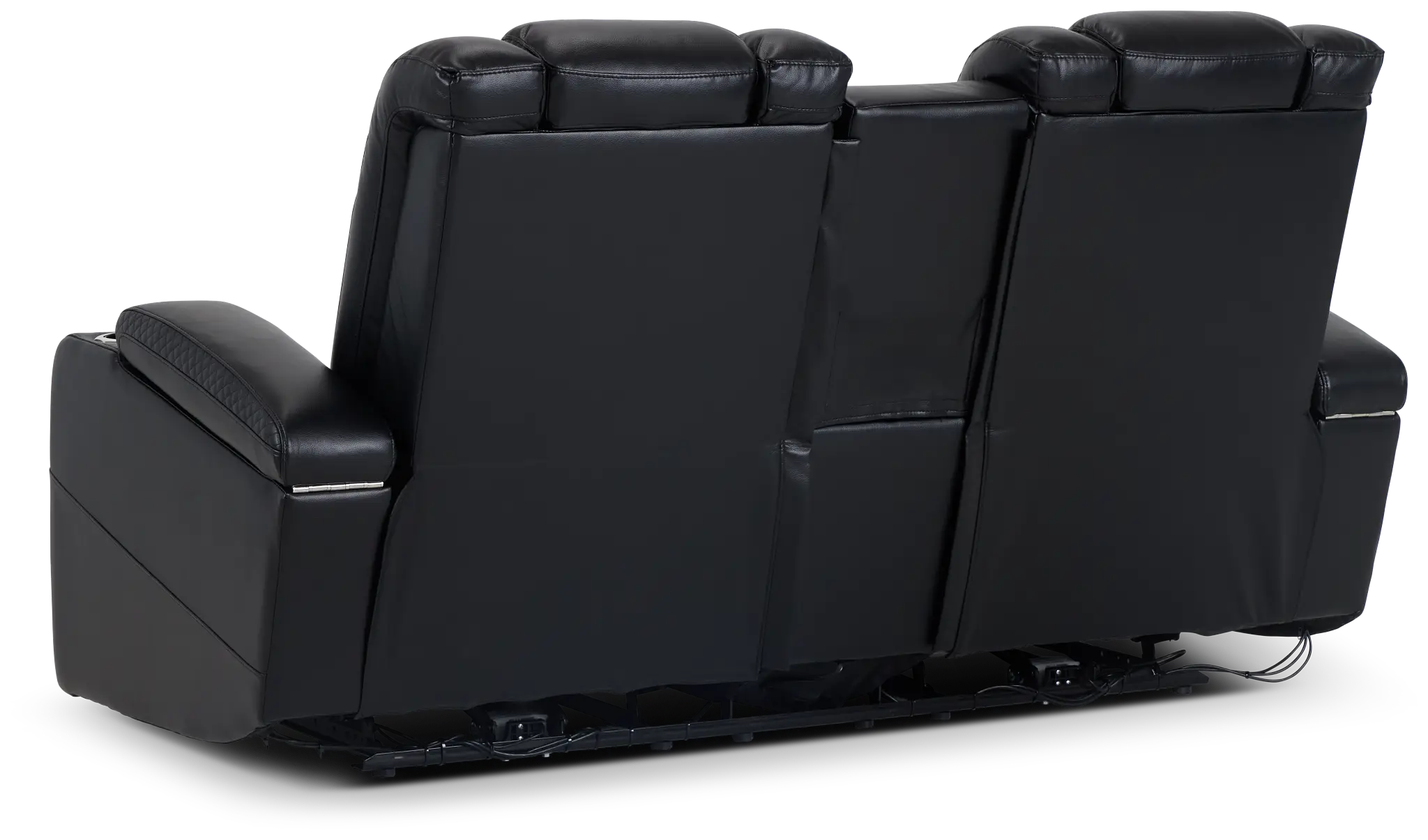 Troy Black Micro Power Reclining Console Loveseat Troy Black Micro Power Reclining Console Loveseat