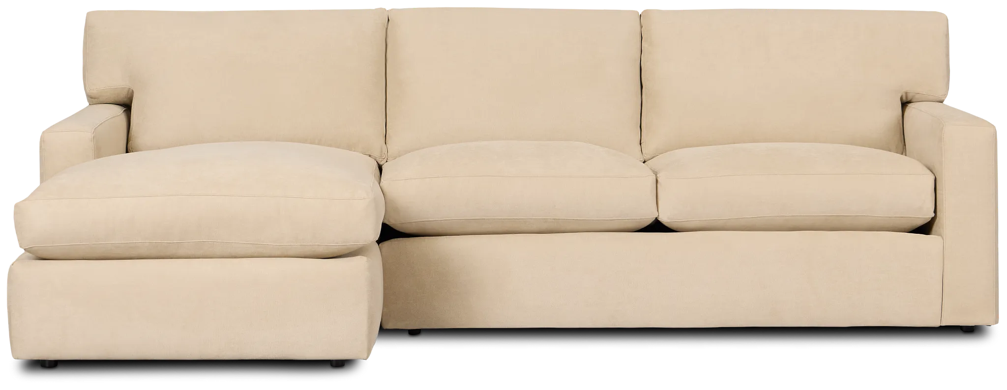 Hudson Beige Fabric Left Chaise Sectional