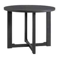 Gareth Dark Gray Round High Table & 4 Upholstered Barstools