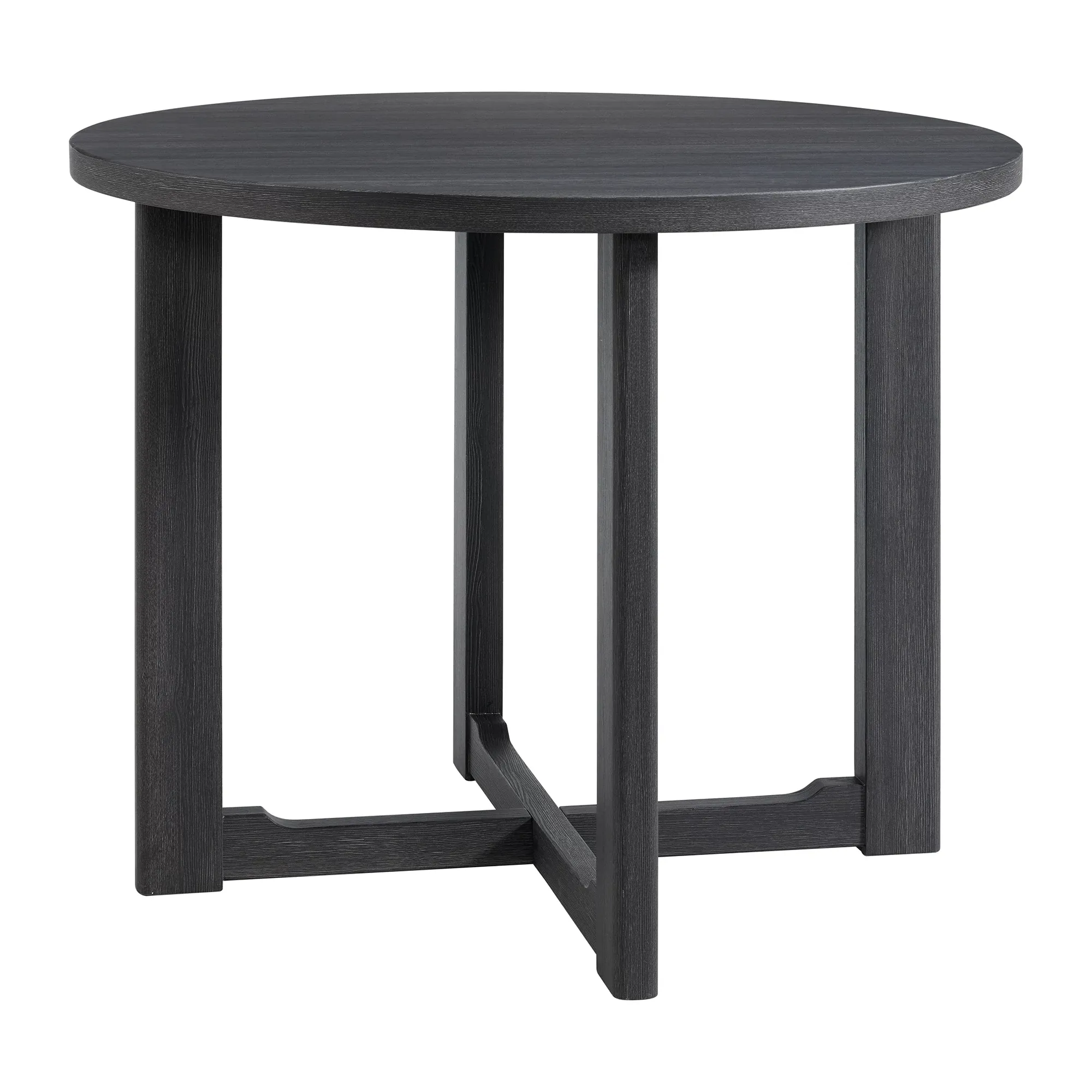Gareth Dark Gray Round High Table & 4 Upholstered Barstools