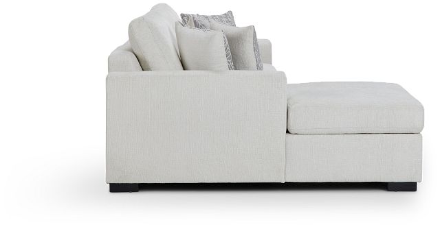 Blakely White Fabric Left Chaise Storage Sectional