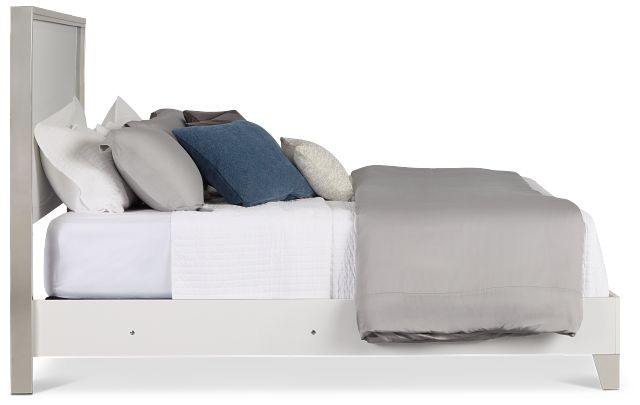 Doral White Panel Bed With Lights