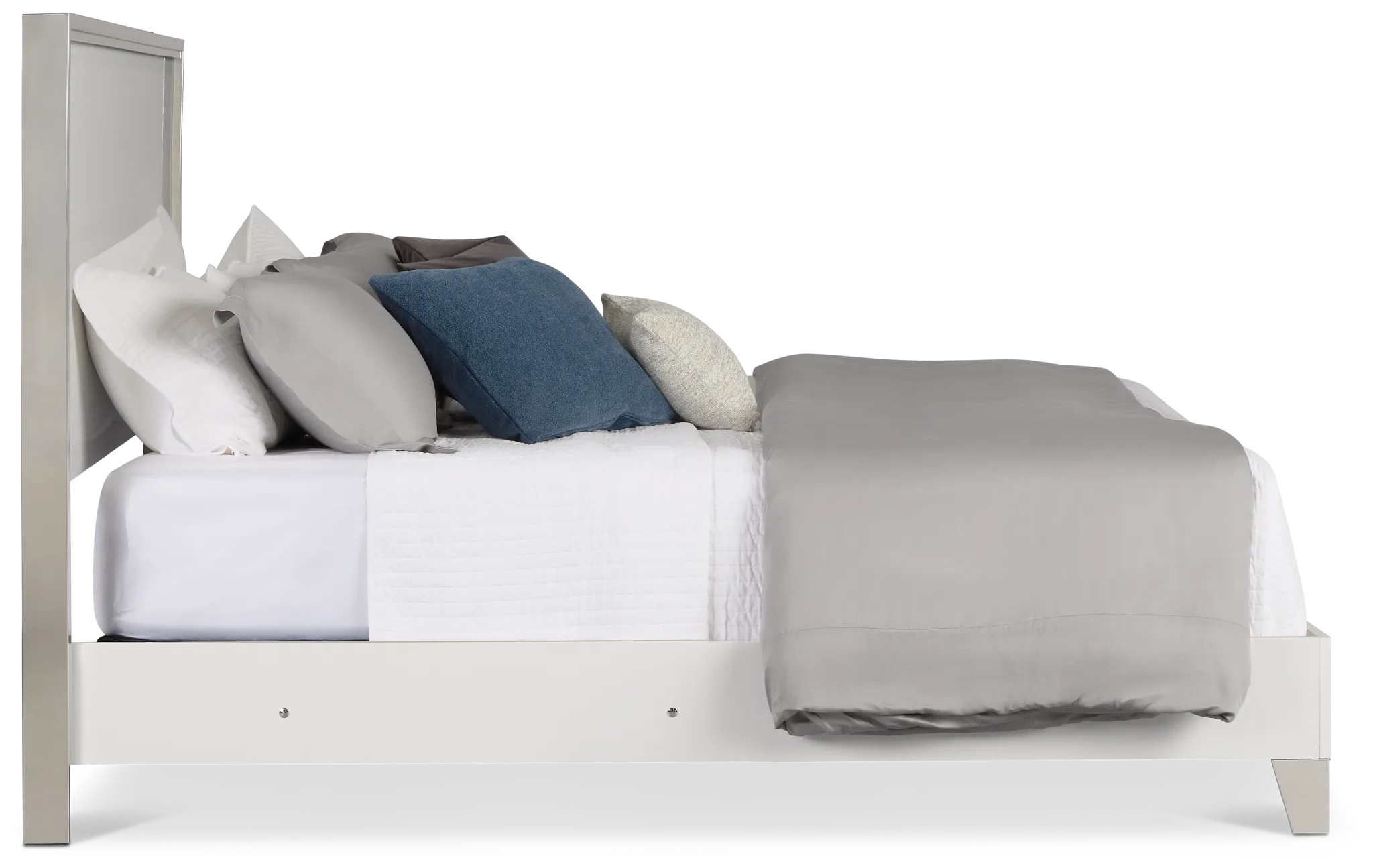 Doral White Panel Bed With Lights