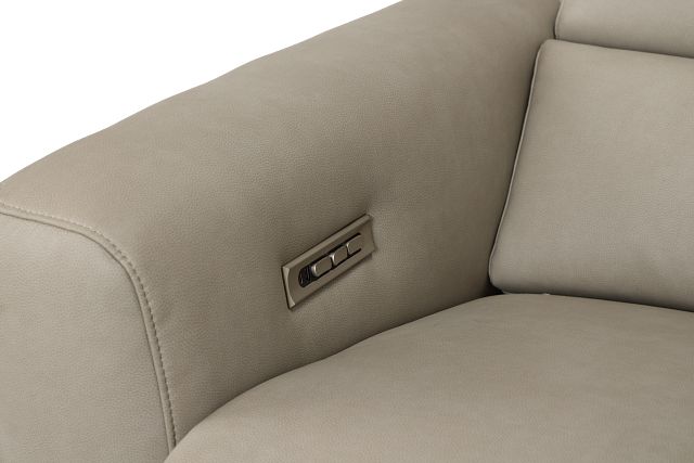 Melody Light Gray Micro Medium Triple Power 2-arm Sectional