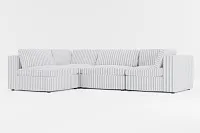 Destin Sea Lane Dark Blue Fabric 4-piece Modular Sectional