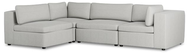 Destin Sutton Gray Fabric 4-piece Modular Sectional