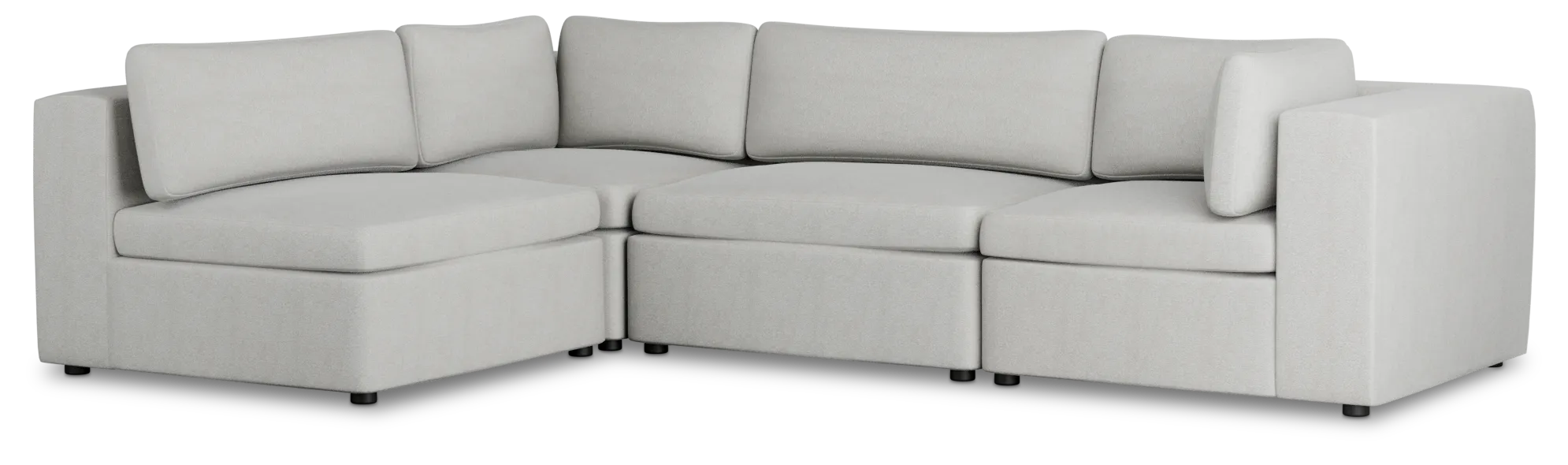 Destin Sutton Gray Fabric 4-piece Modular Sectional