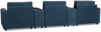 Addie Blue Fabric 6-piece Home Theater With Storage Consoles